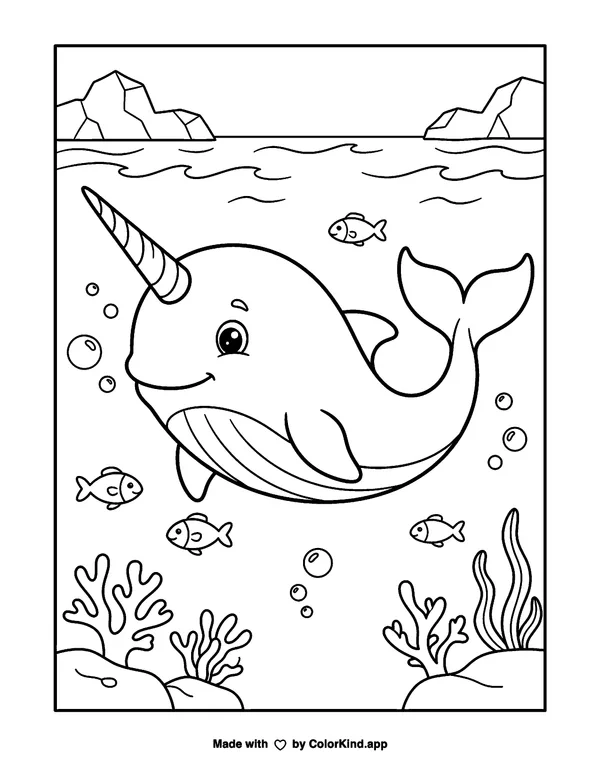 A garden fairy helping woodland friends in a welcoming neighborhood as clean black-and-white printable line art made by ColorKind