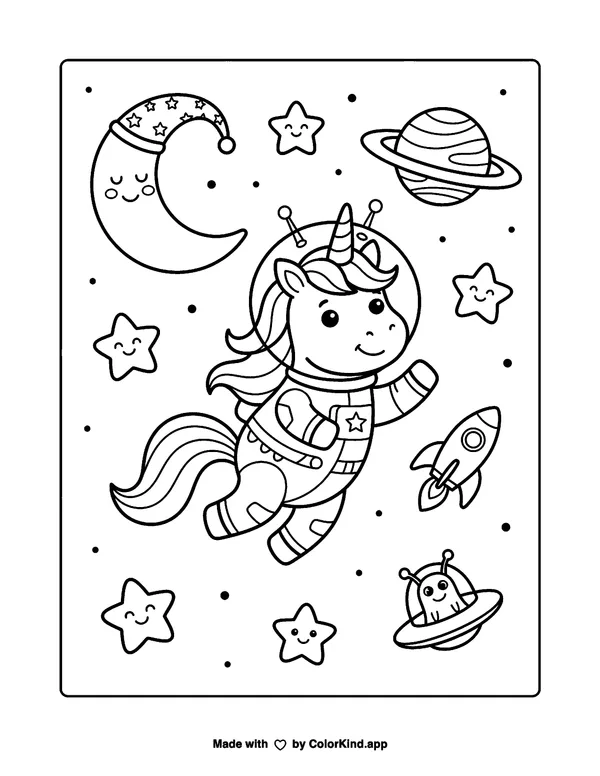 A garden fairy helping woodland friends near a cozy treehouse as clean black-and-white printable line art made by ColorKind