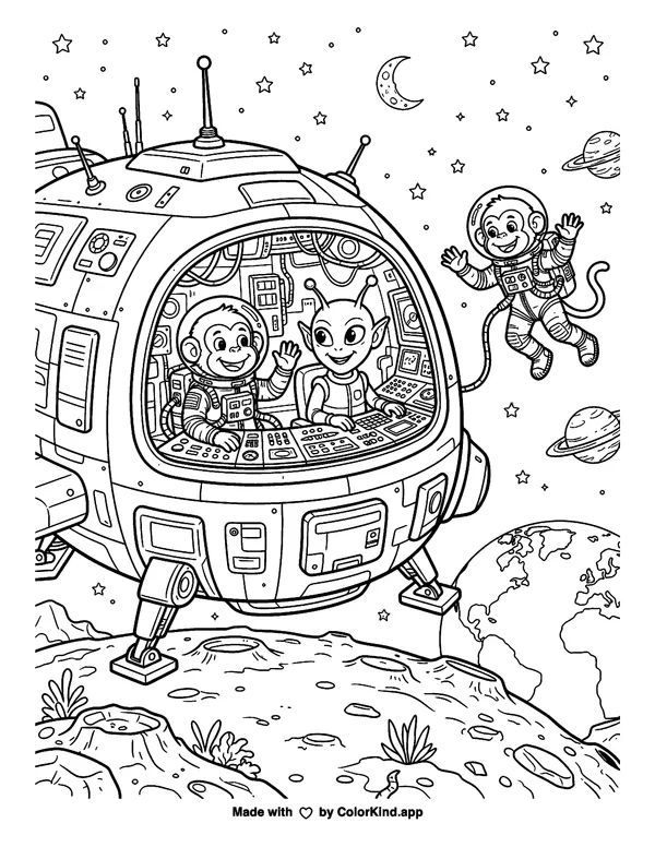 A kind mermaid preparing a lantern festival inside a warm storybook cottage as clean black-and-white printable line art made by ColorKind