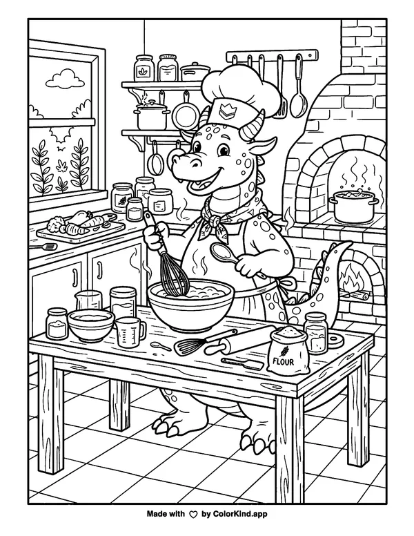 A young unicorn helping woodland friends along a winding woodland trail as clean black-and-white printable line art made by ColorKind