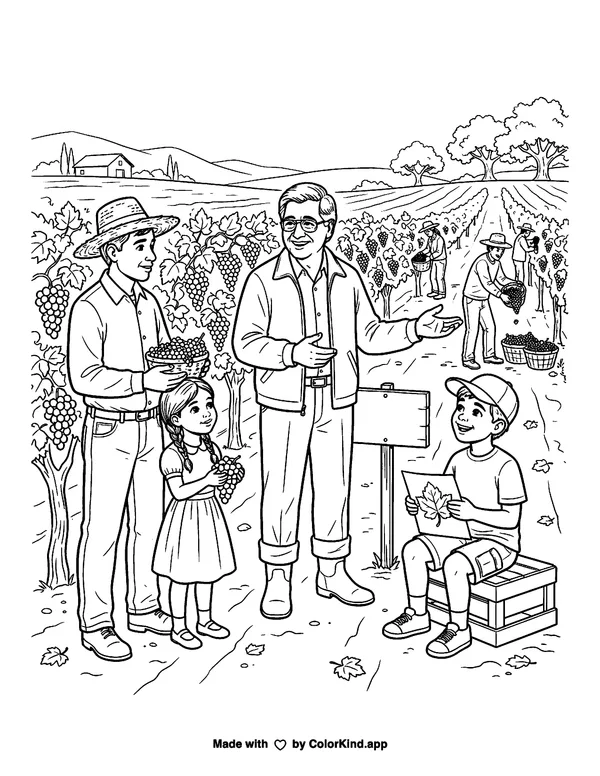 Cesar E Chavez as clean black-and-white printable line art made by ColorKind
