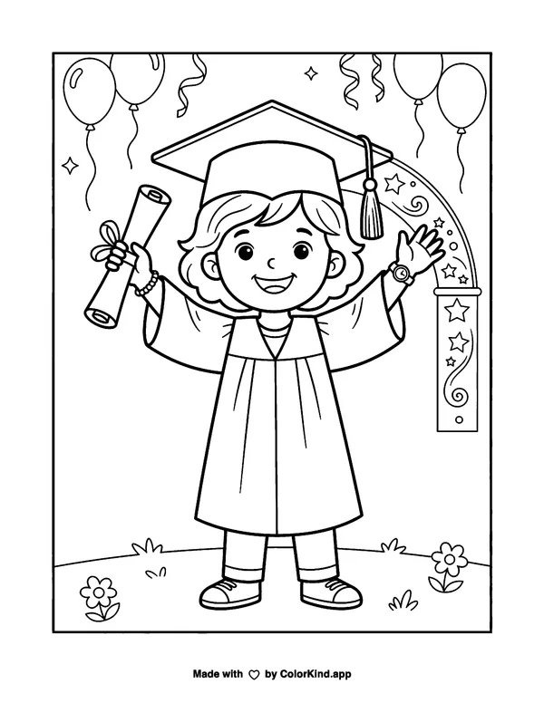 It's Your Graduation as clean black-and-white printable line art made by ColorKind