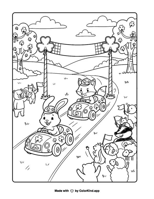St. Paddy's Derby as clean black-and-white printable line art made by ColorKind