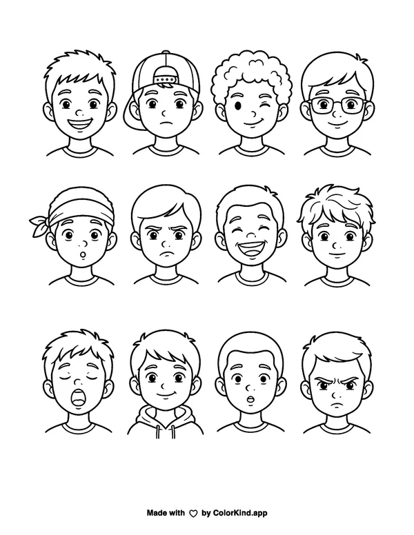 Community gardeners planting young trees as clean black-and-white printable line art made by ColorKind