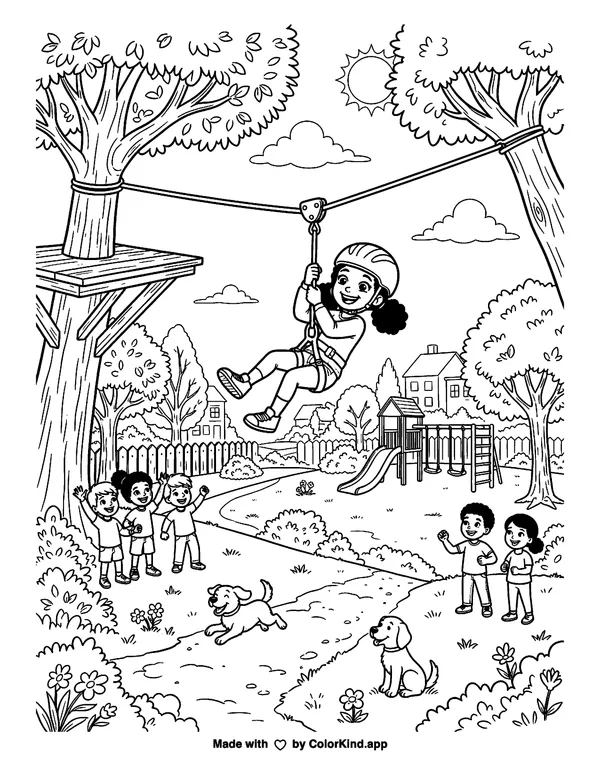 Community helpers preparing for a safety fair, scene 2 as clean black-and-white printable line art made by ColorKind