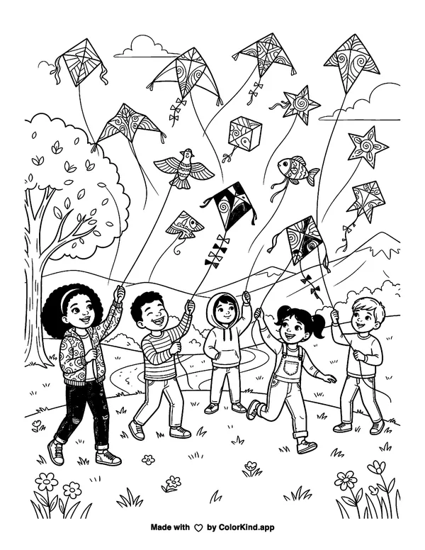 Local history explorers visiting a landmark, scene 4 as clean black-and-white printable line art made by ColorKind