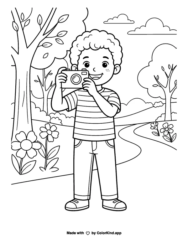 My True Selfie as clean black-and-white printable line art made by ColorKind