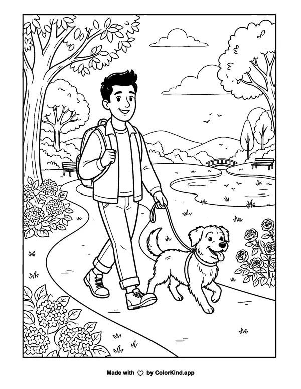 Paul Martin as clean black-and-white printable line art made by ColorKind
