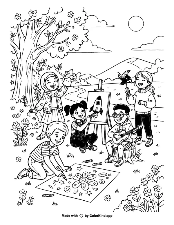 Be You as clean black-and-white printable line art made by ColorKind