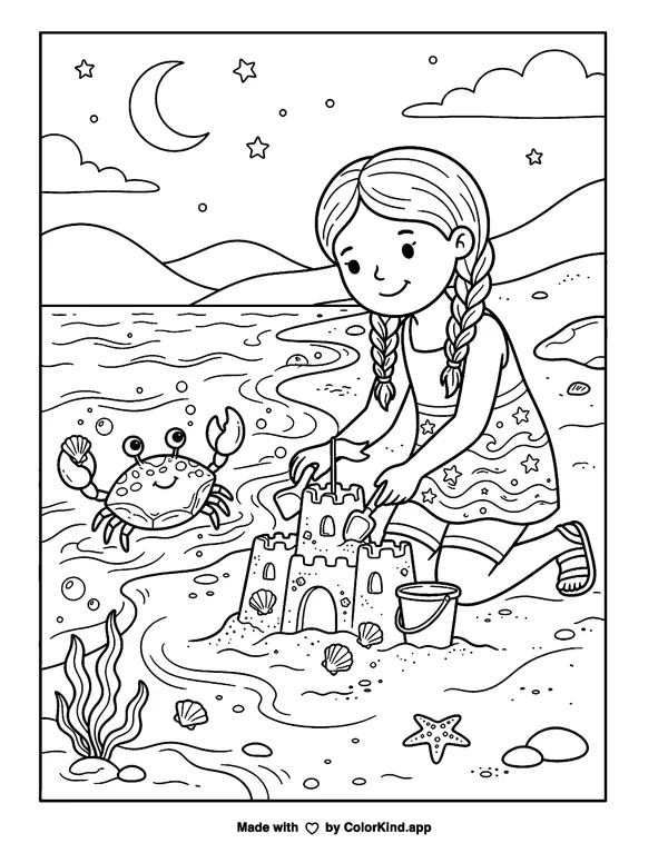 Cancer: June 21 - July 22 as clean black-and-white printable line art made by ColorKind