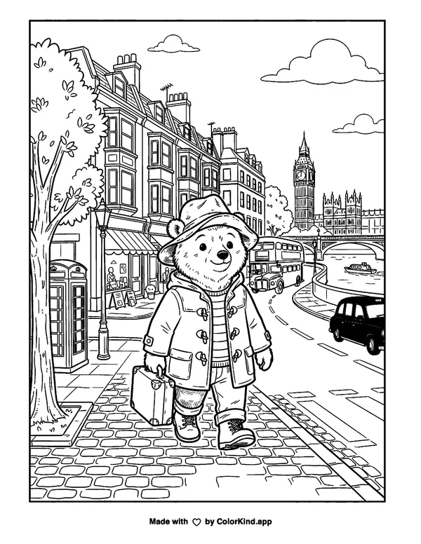 Children on a nature walk collecting fallen leaves inside a warm storybook cottage as clean black-and-white printable line art made by ColorKind
