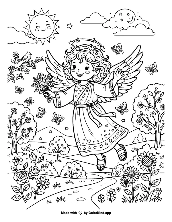Woodland animal friends collecting fallen leaves inside a warm storybook cottage, scene 2 as clean black-and-white printable line art made by ColorKind