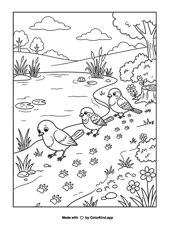 A family setting up a campsite, scene 3 as clean black-and-white printable line art made by ColorKind