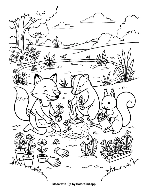Children flying kites in a park, scene 2 as clean black-and-white printable line art made by ColorKind