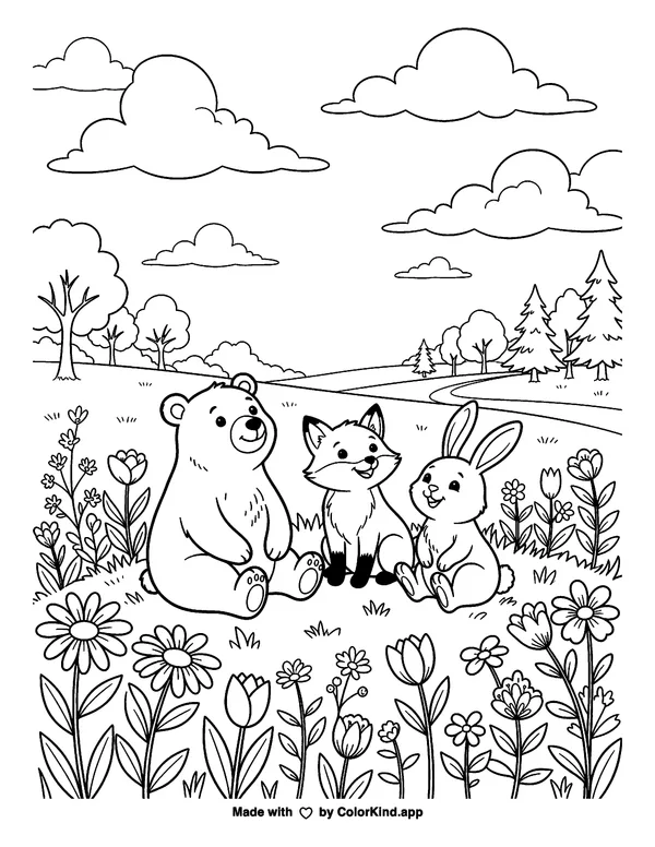 Friends building sandcastles at the beach, scene 3 as clean black-and-white printable line art made by ColorKind