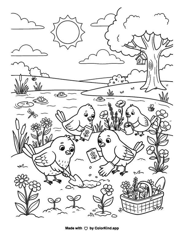 Young athletes cheering for their teammates, scene 2 as clean black-and-white printable line art made by ColorKind