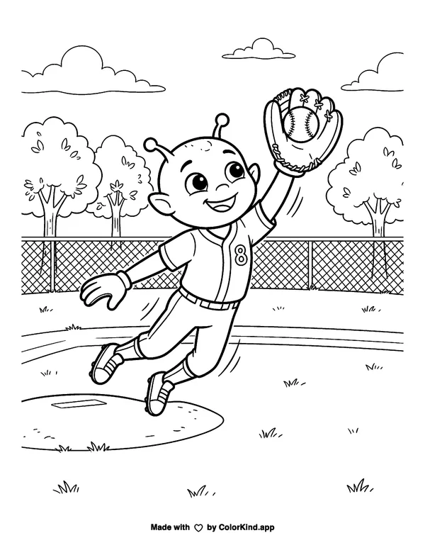 Young athletes cheering for their teammates, scene 5 as clean black-and-white printable line art made by ColorKind