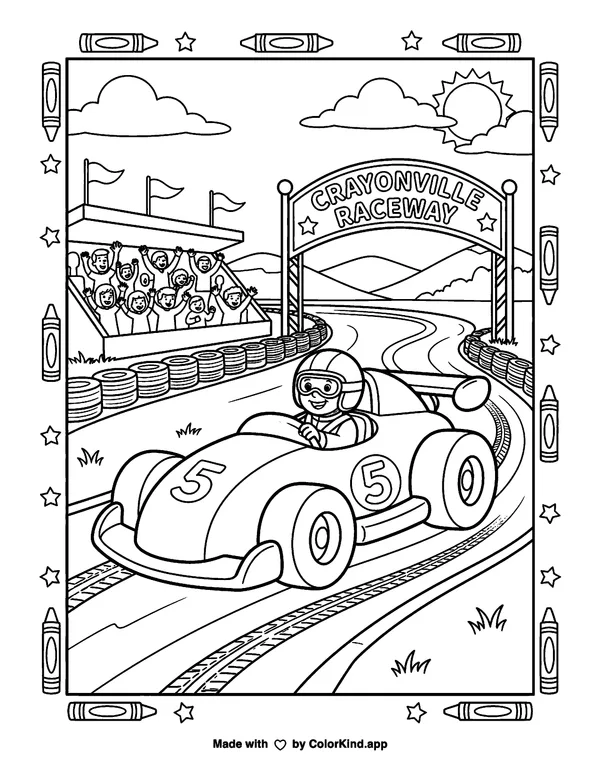 A city bus bringing families to a park, scene 3 as clean black-and-white printable line art made by ColorKind